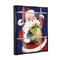 Stupell Industries Vintage Jolly Santa Window Framed Floater Canvas Wall Art